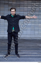 Whole Body Man T poses White Casual Slim Standing Street photo references